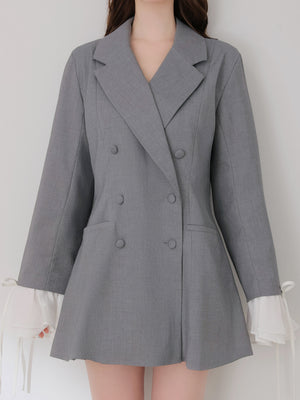 Frill sleeve chiffon docking jacket(eme11066)