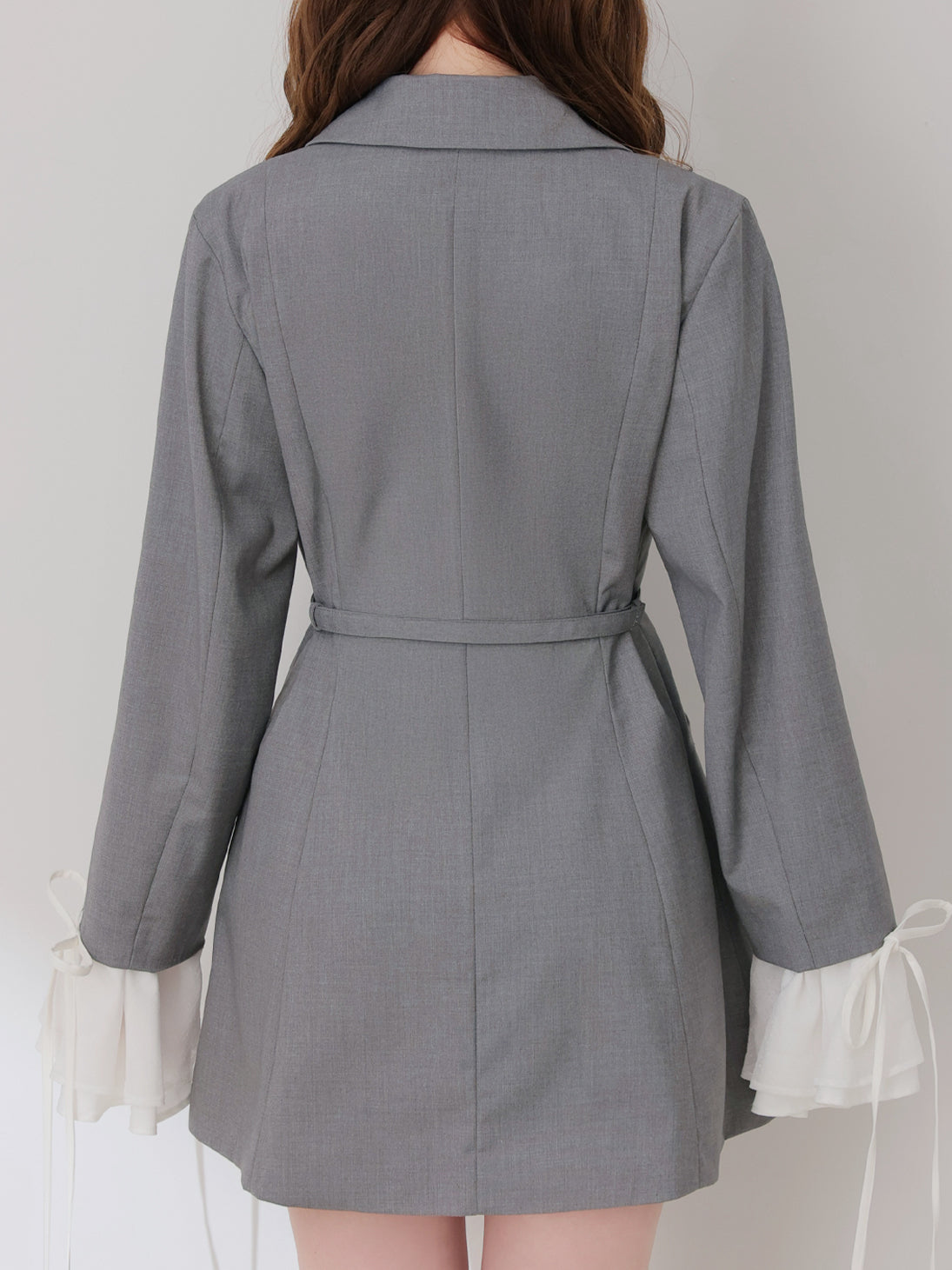 Frill sleeve chiffon docking jacket(eme11066)