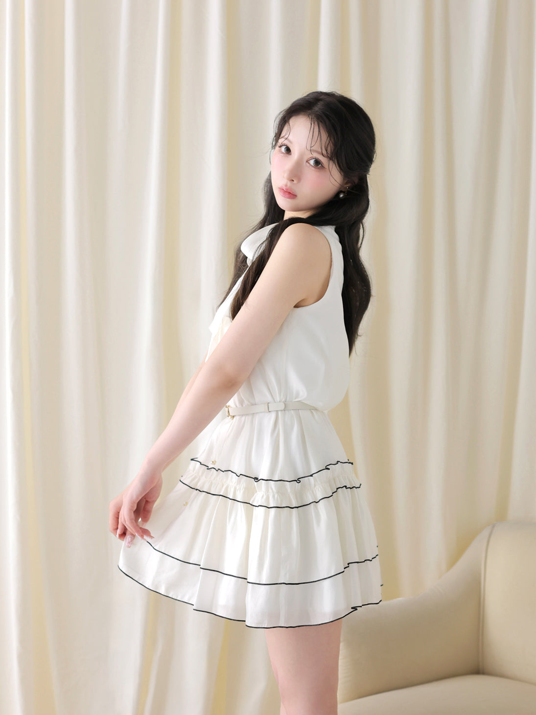 model：160cm　(size：F　color：White)