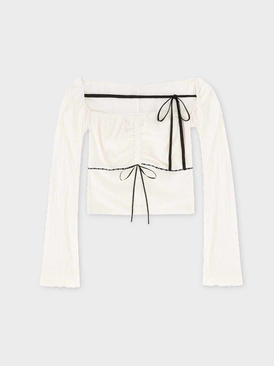 Bell sleeve ribbon bare top ensemble(eme11069) – M me eme
