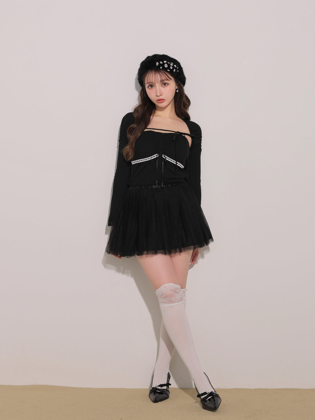 model：160cm　(size：L　color：Black)