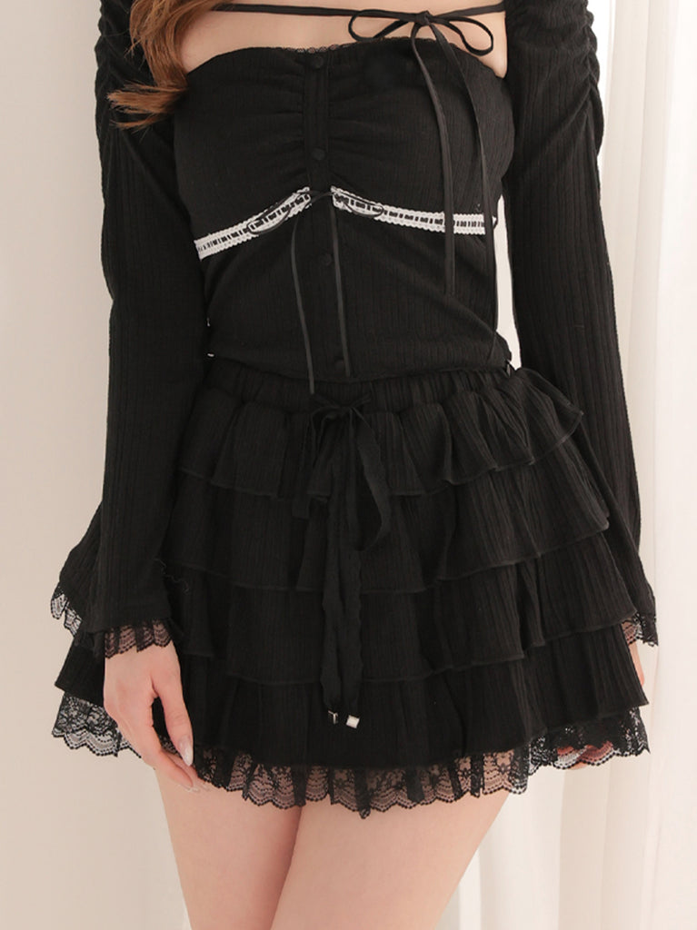 model：162cm　(size：F　color：Black)