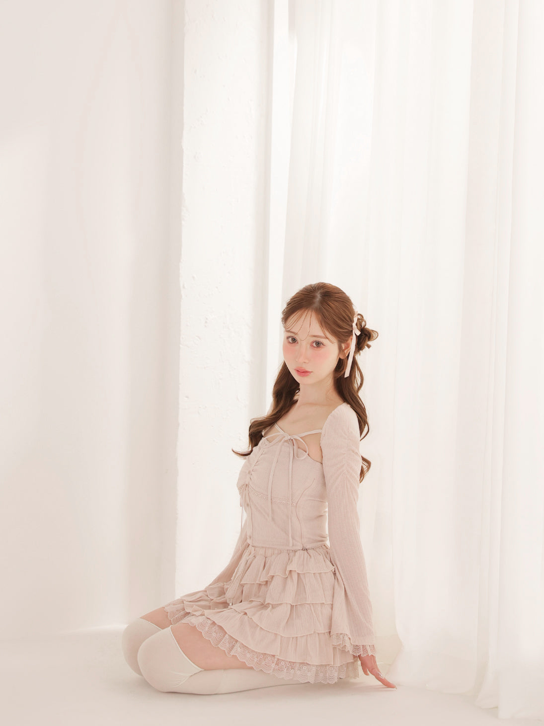 model：162cm　(size：F　color：Pink)