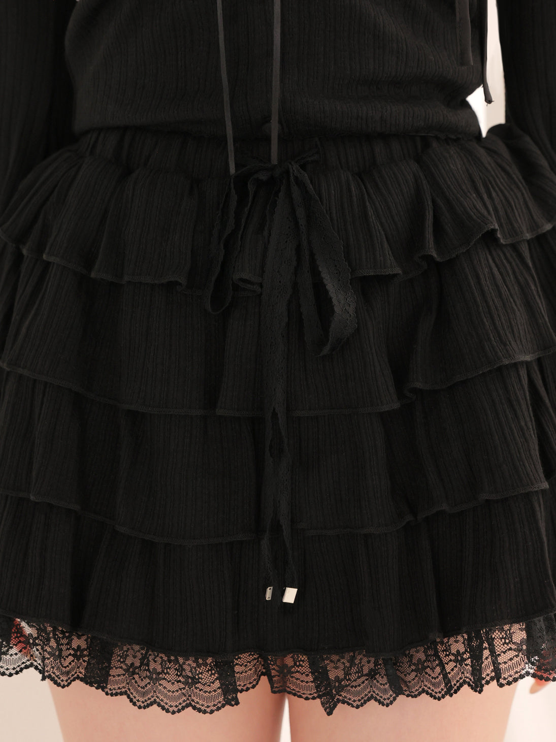 Tiered frill gathered mini skirt (eme11031)