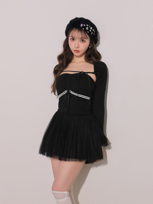 model：160cm　(size：F　color：Black)