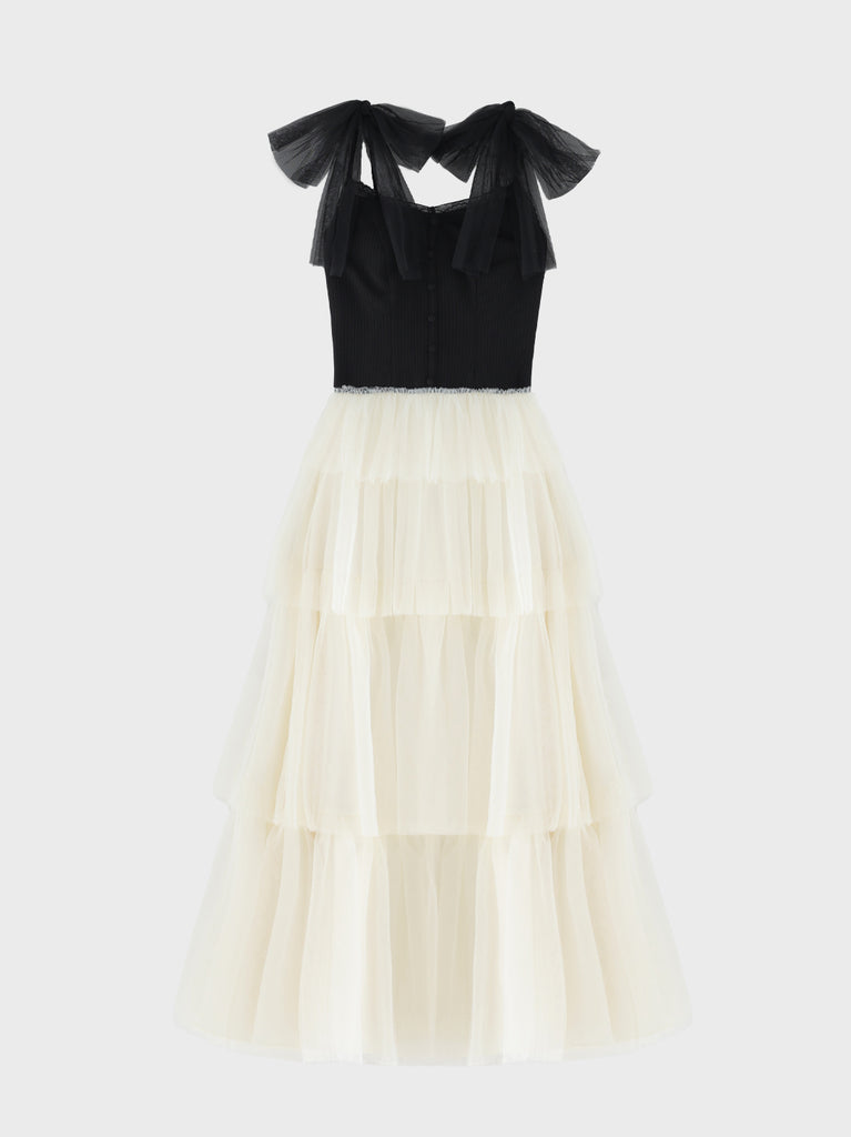 Regal ribbon tulle long onepiece(eme11071)
