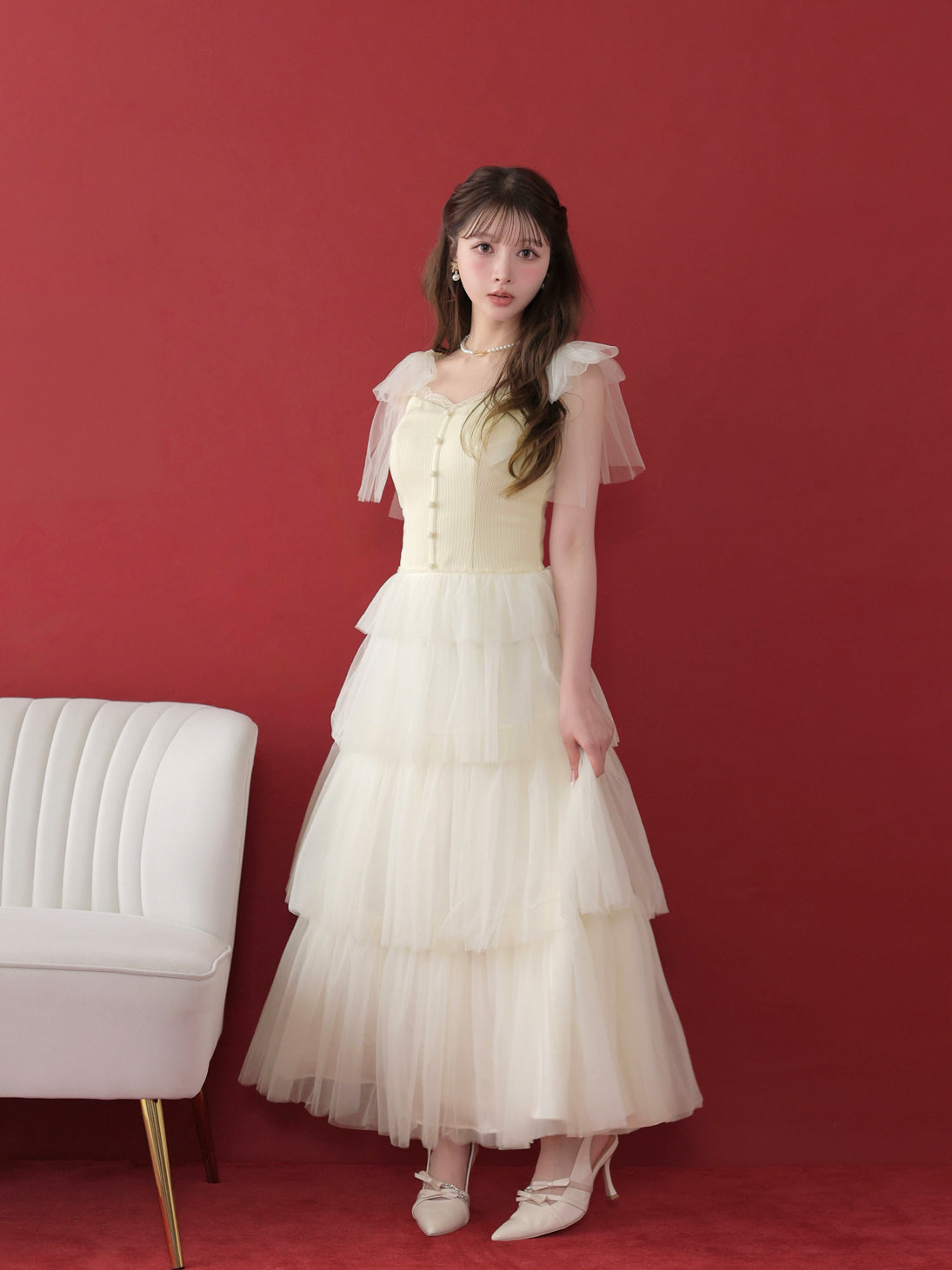 model：160cm　(size：F　color：Ivory)