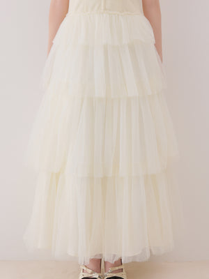 Regal ribbon tulle long onepiece(eme11071)