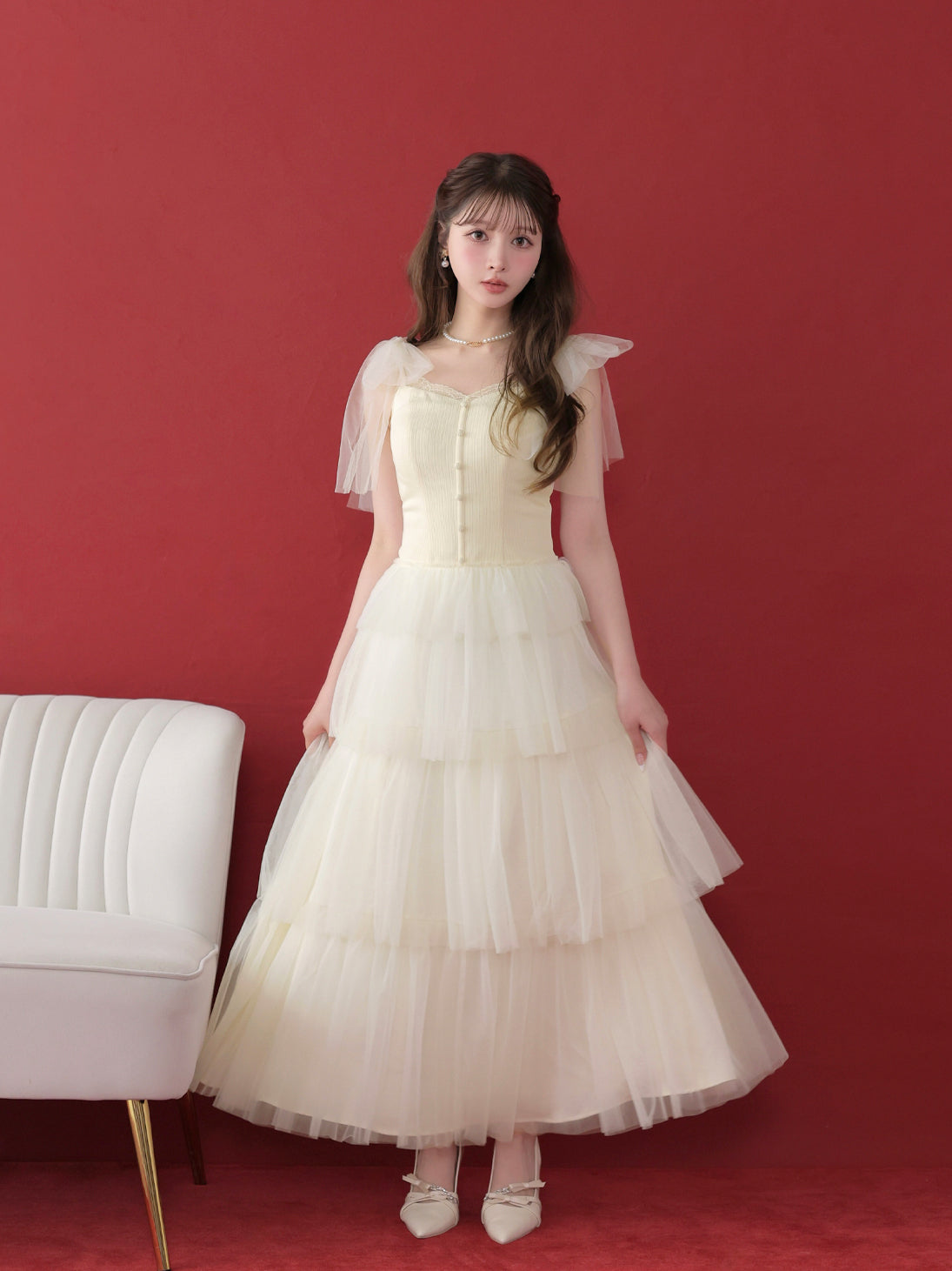 model：160cm　(size：F　color：Ivory)