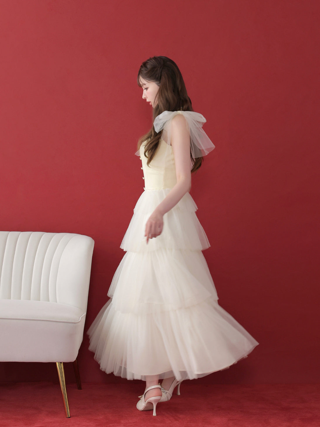 model：160cm　(size：F　color：Ivory)