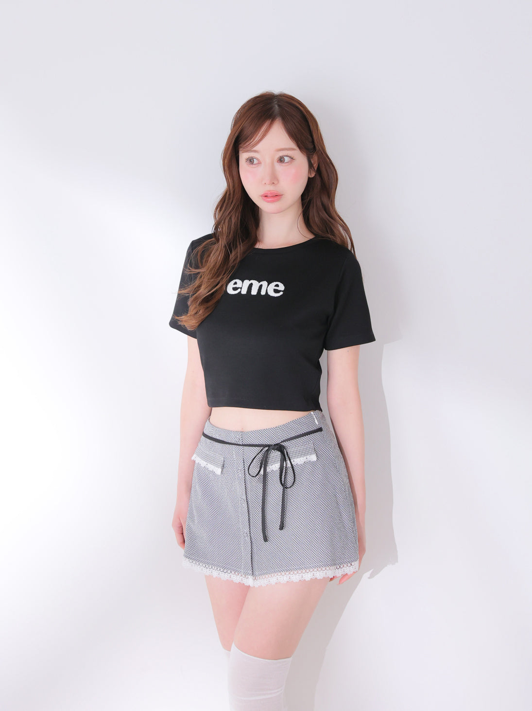 model：162cm　(size：F　color：Black)