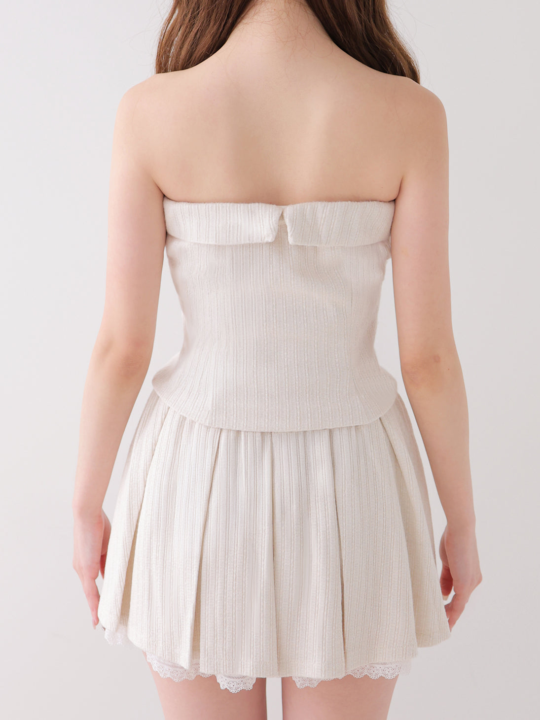 Lace lame rib knit three piece setup(eme11073)