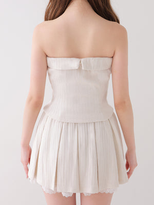Lace lame rib knit three piece setup(eme11073)