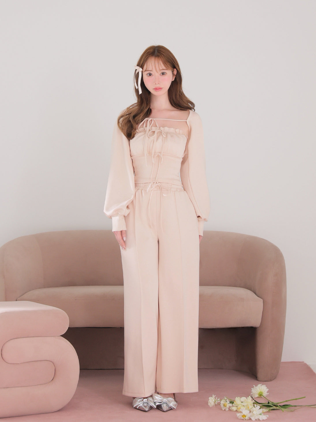 model：162cm　(size：F　color：Pink)