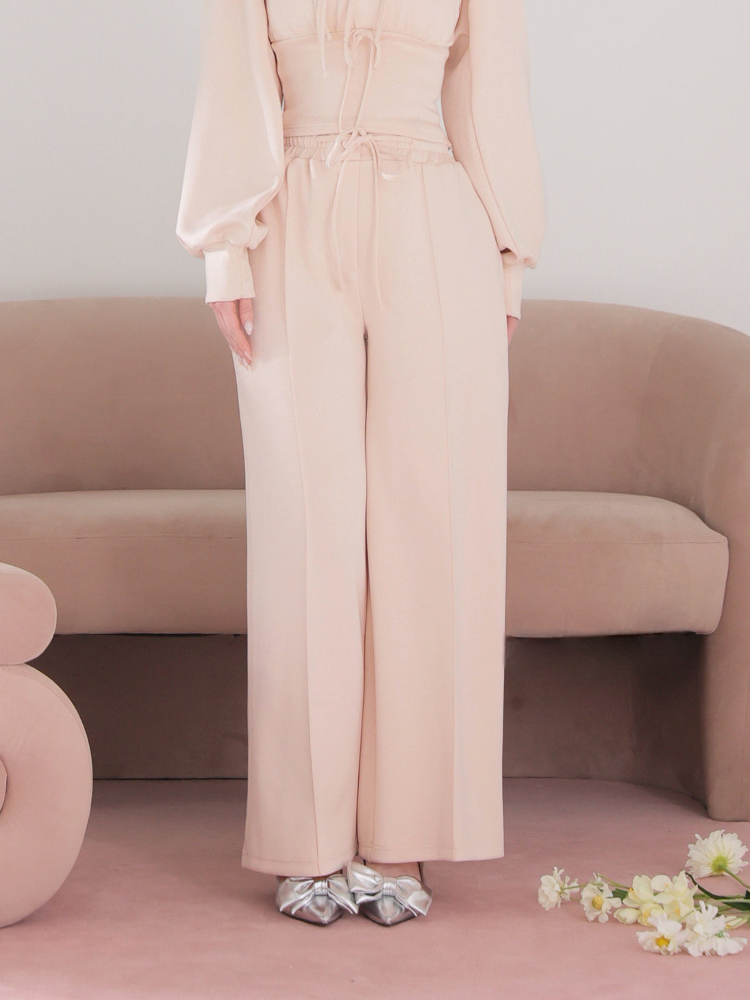 Smooth double knit pants(eme11079)