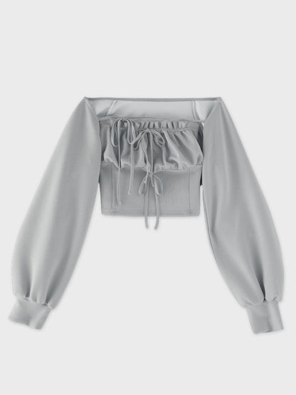 Smooth double knit bare ensemble(eme11078)