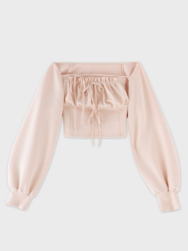 Smooth double knit bare ensemble(eme11078)