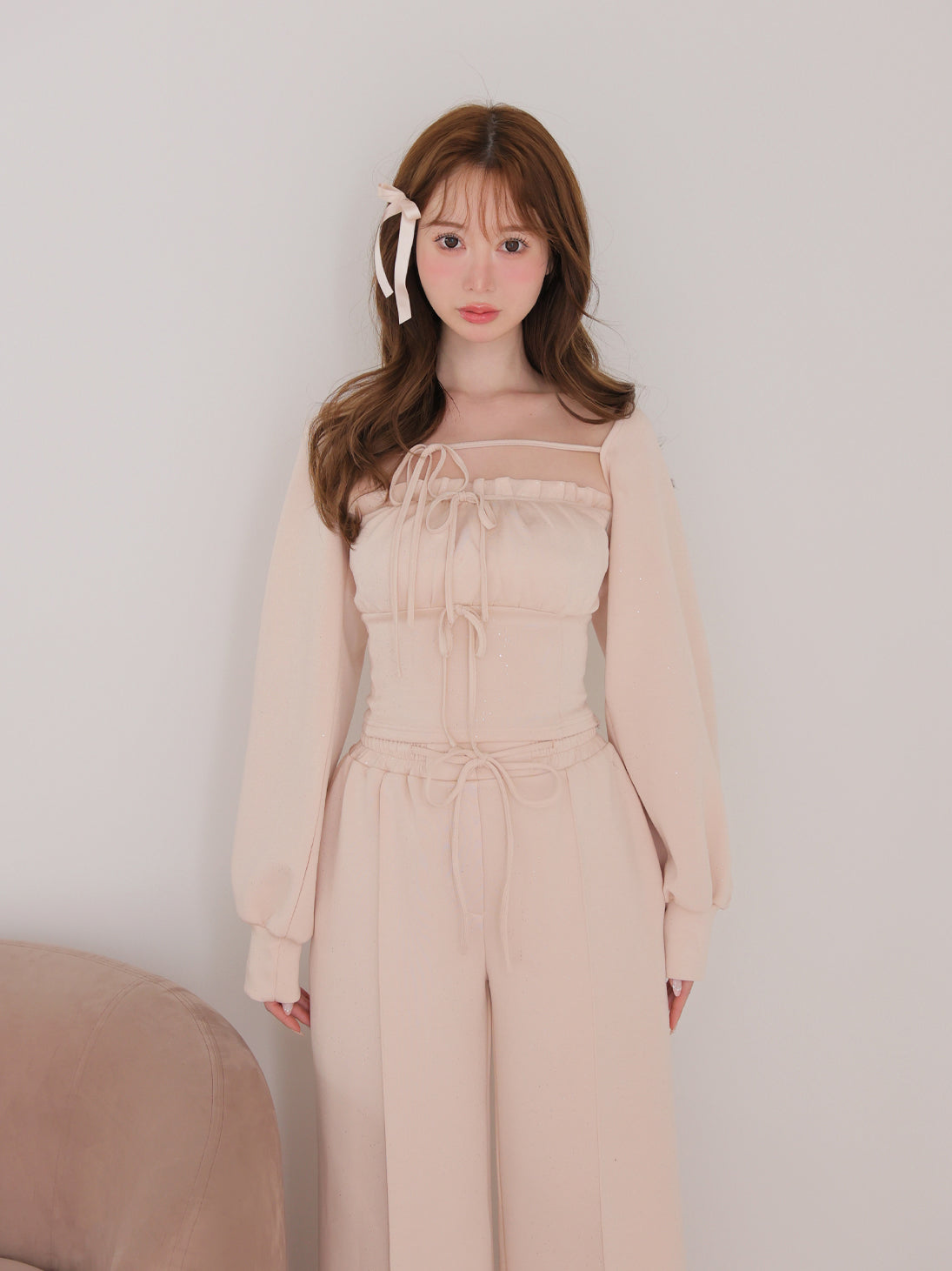 model：162cm　(size：F　color：Pink)