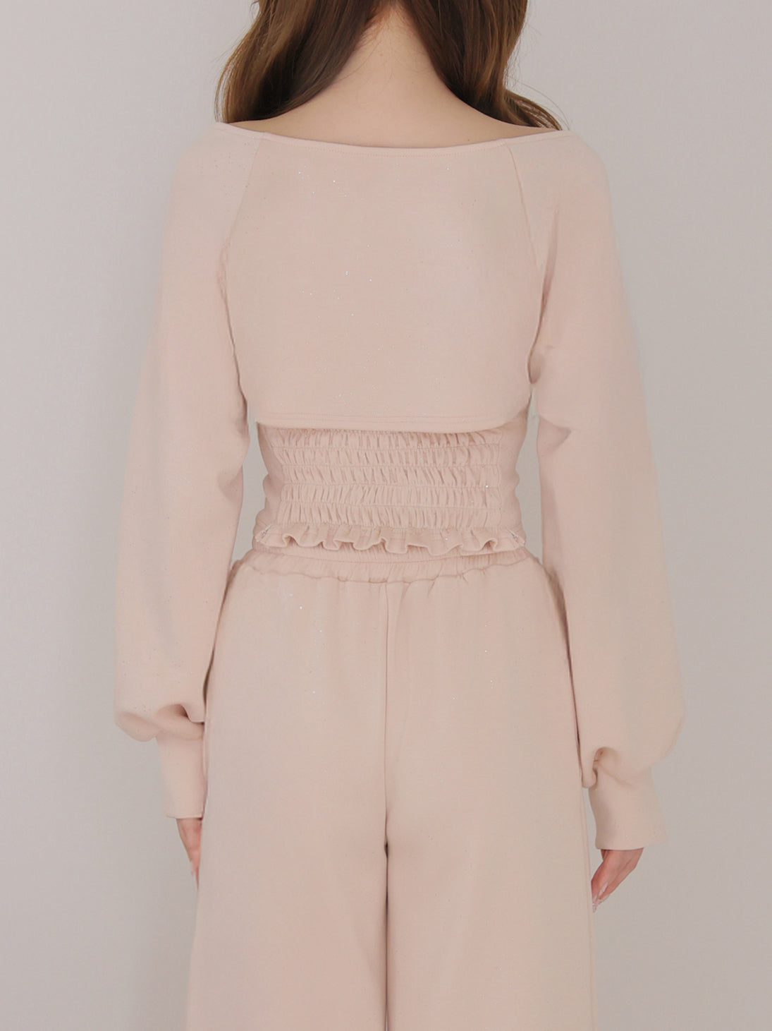 Smooth double knit bare ensemble(eme11078)