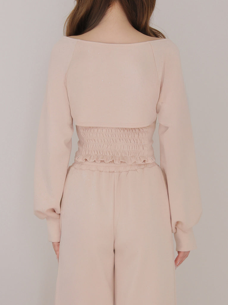 Smooth double knit bare ensemble(eme11078)