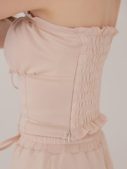 Smooth double knit bare ensemble(eme11078)