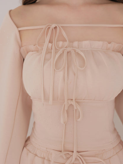 Smooth double knit bare ensemble(eme11078)