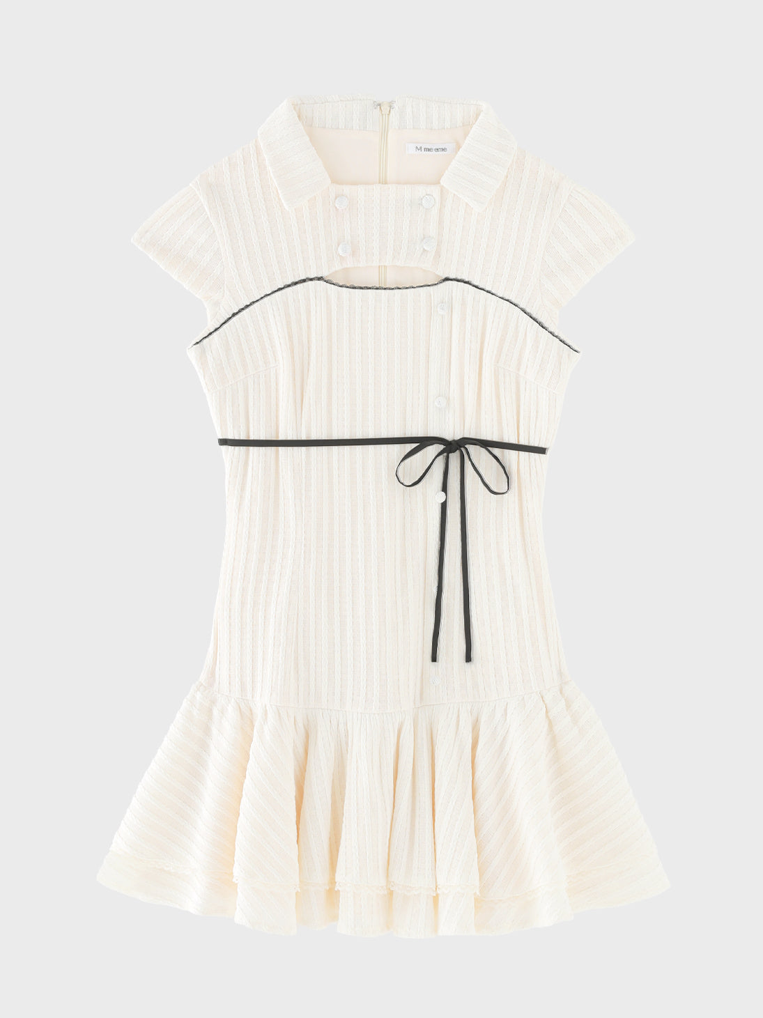 Bicolor ribbon french sleeve mini onepiece(eme11081)