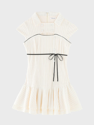 Bicolor ribbon french sleeve mini onepiece(eme11081)