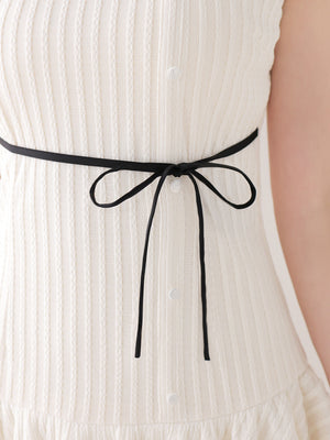 Bicolor ribbon french sleeve mini onepiece(eme11081)