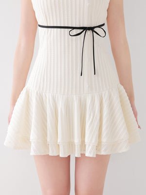 Bicolor ribbon french sleeve mini onepiece(eme11081)