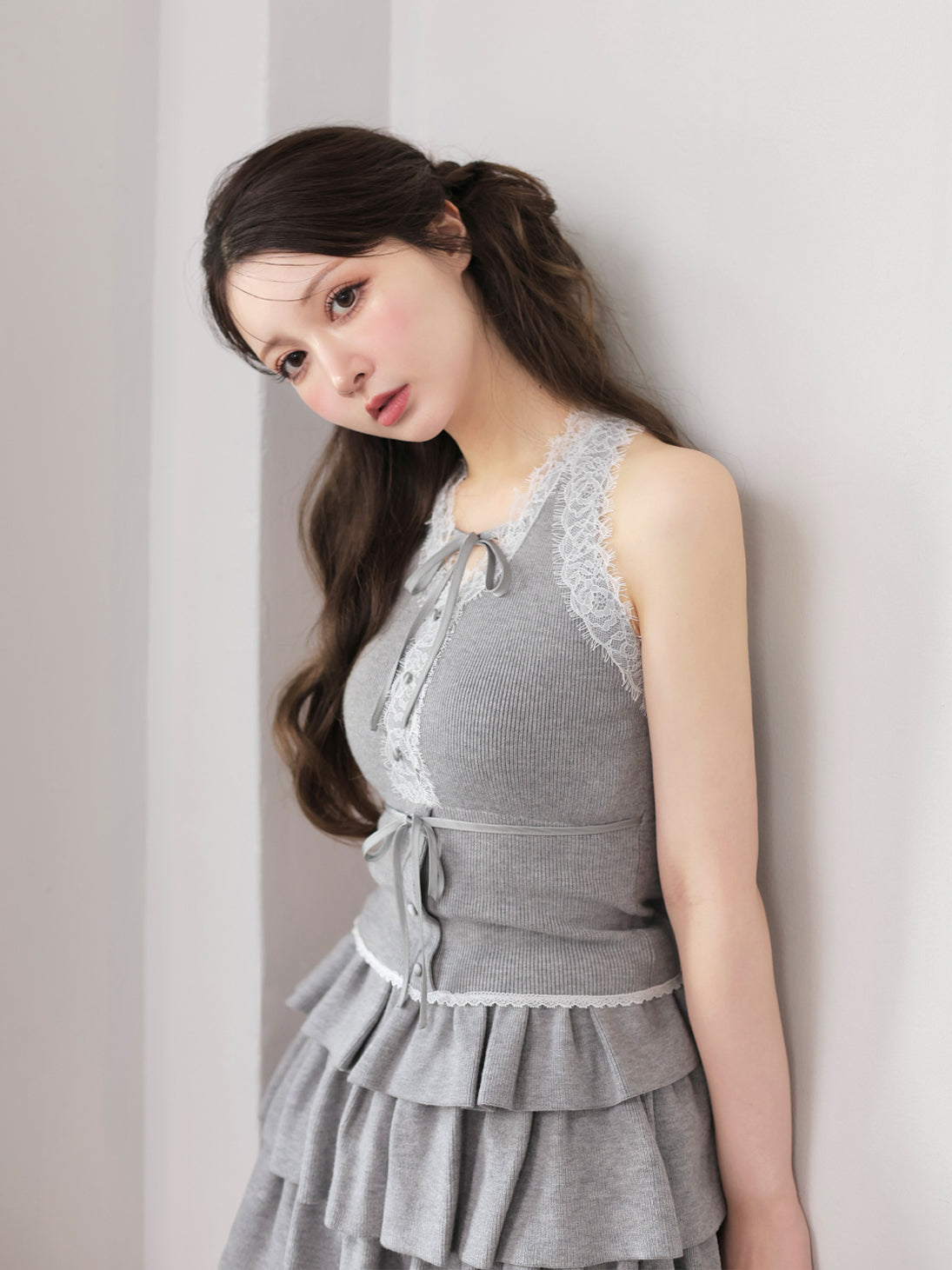 model：160cm　(size：F　color：Gray)