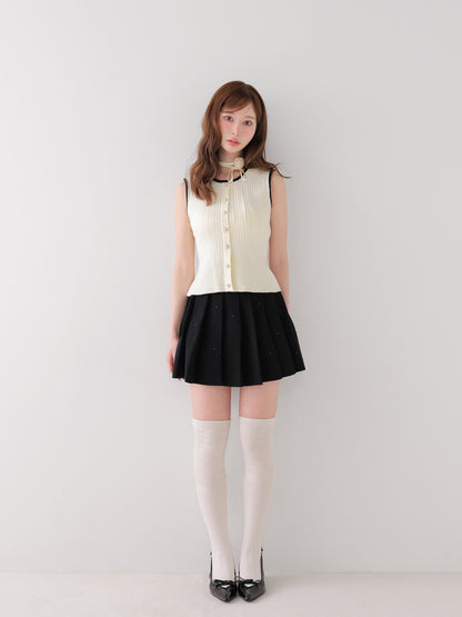 model：162cm　(size：F　color：Ivory×Black)