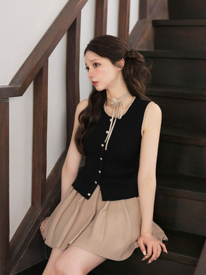 model：160cm　(size：F　color：Black×Beige)