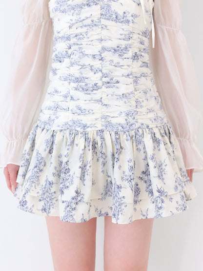 Toile flower gather mini onepiece(eme11086)