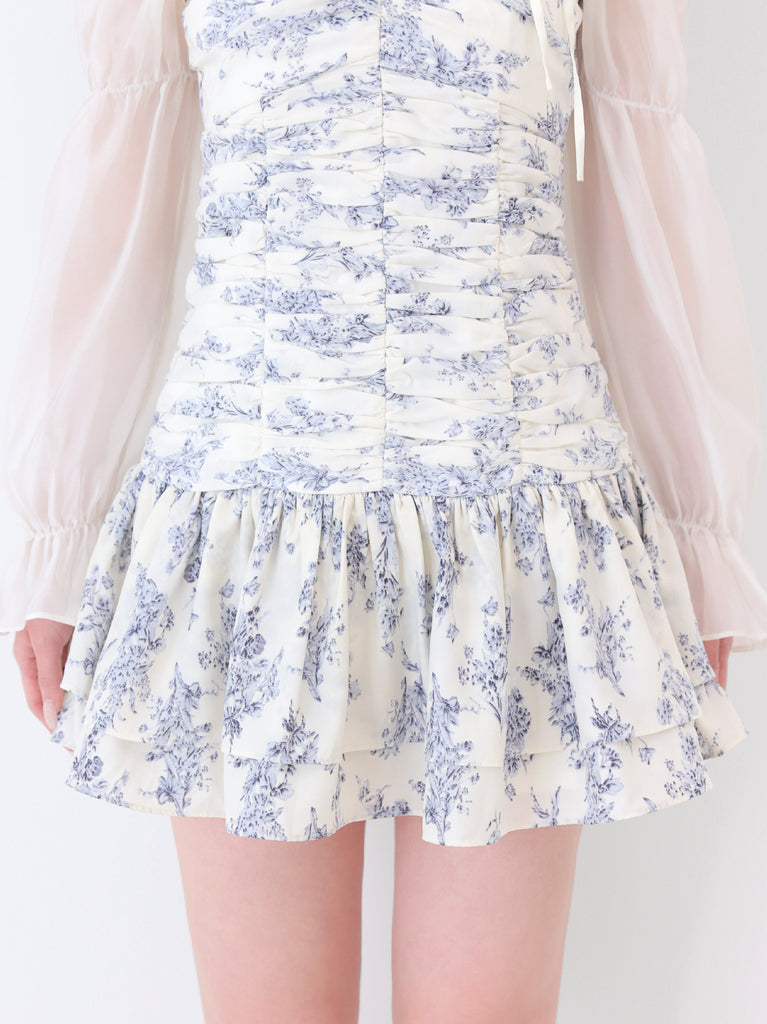Toile flower gather mini onepiece(eme11086)