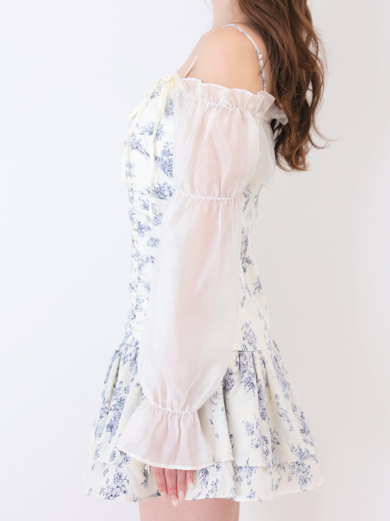 Toile flower gather mini onepiece(eme11086)