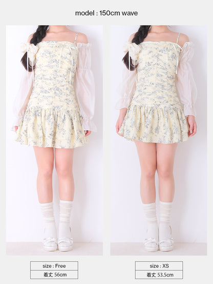 Toile flower gather mini onepiece(eme11086)