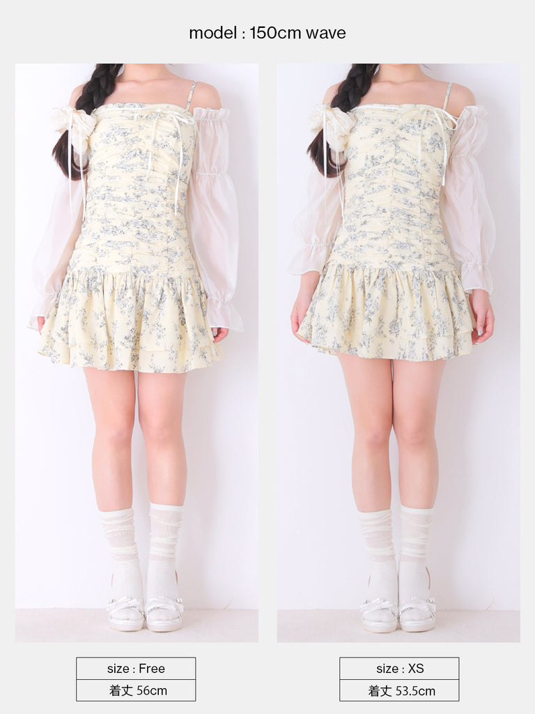 Toile flower gather mini onepiece(eme11086)