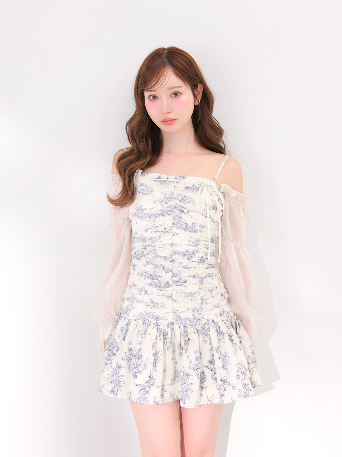 Toile flower gather mini onepiece(eme11086) – M me eme
