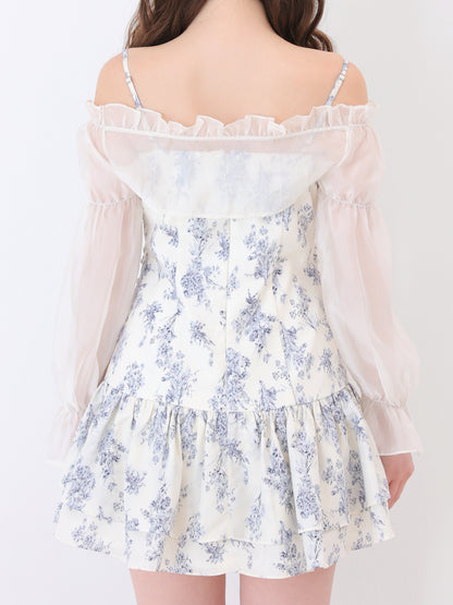 Toile flower gather mini onepiece(eme11086)