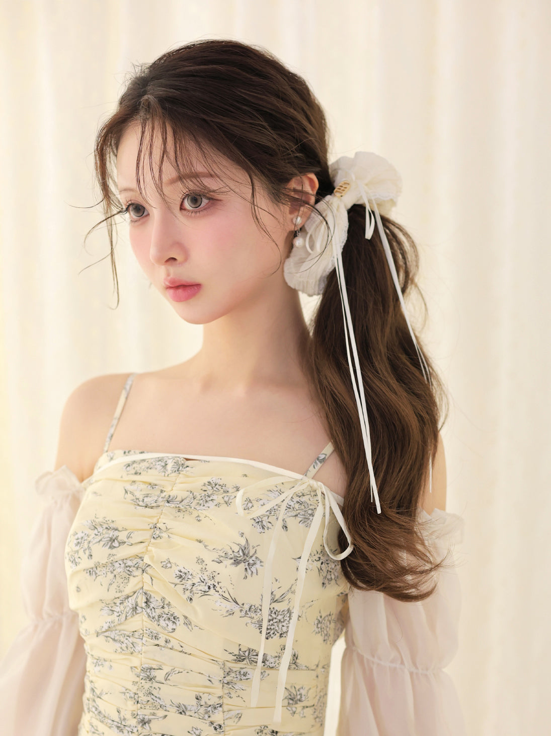 Toile flower gather mini onepiece(eme11086) – M me eme