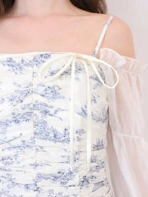 Toile flower gather mini onepiece(eme11086)