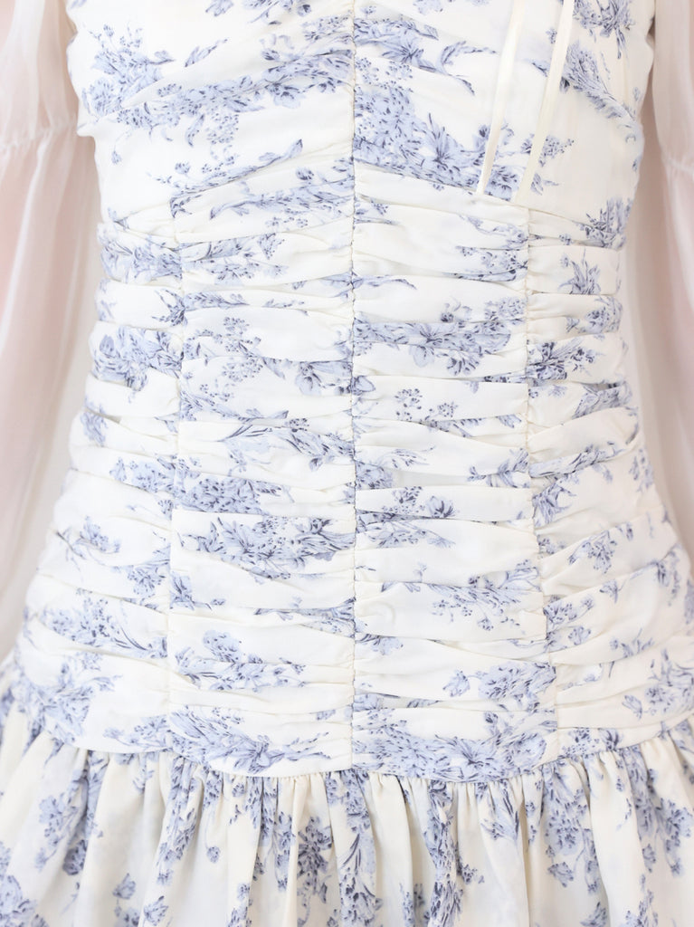 Toile flower gather mini onepiece(eme11086)