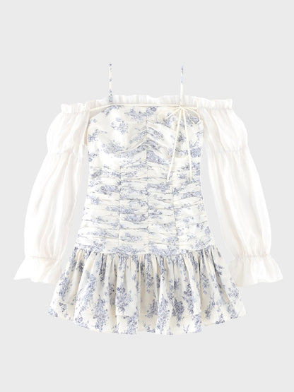 Toile flower gather mini onepiece(eme11086)