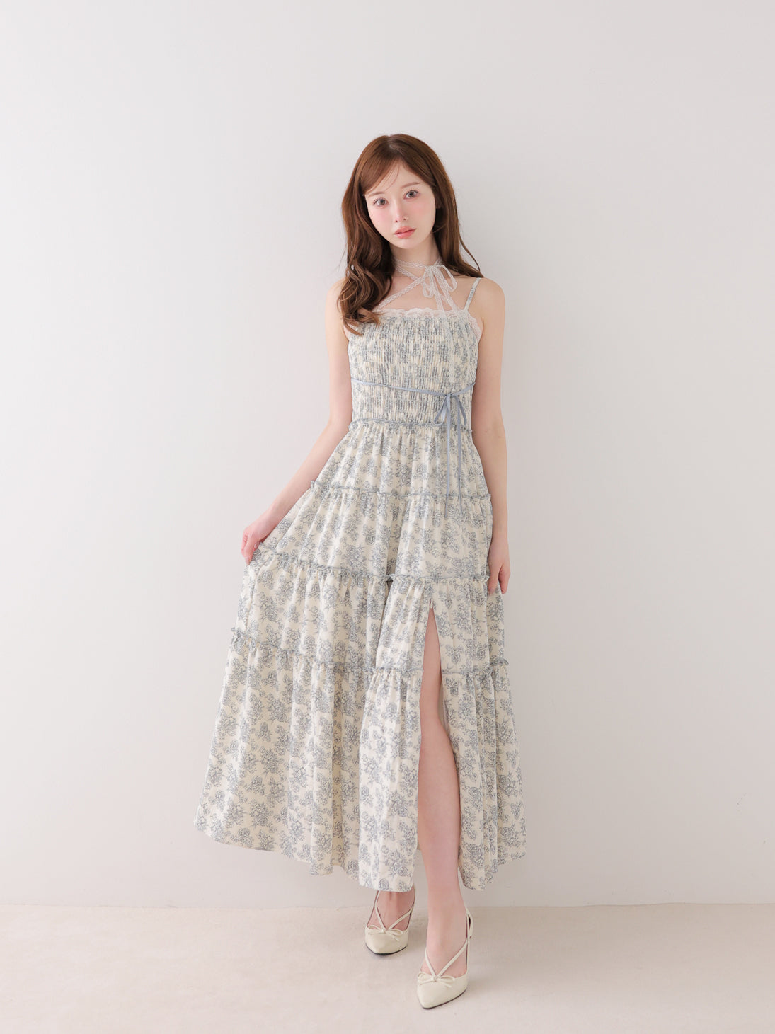 model：162cm　(size：F　color：Blue)