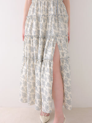Noble flower ribbon long onepiece(eme11089)