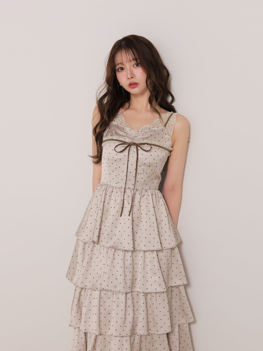 model：160cm　(size：F　color：Beige)