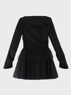 【Pre Order】Tulle knit bolero ensemble onepiece(eme11091)