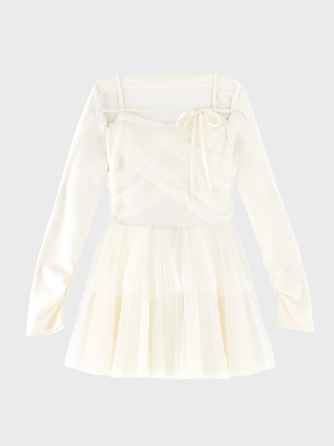 【Pre Order】Tulle knit bolero ensemble onepiece(eme11091)