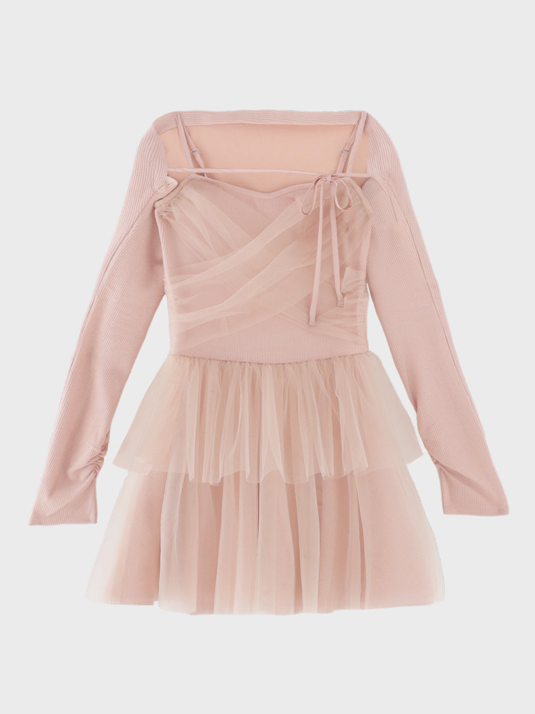 【Pre Order】Tulle knit bolero ensemble onepiece(eme11091)